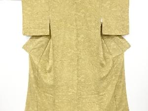 屋敷に草花模様一つ紋小紋着物